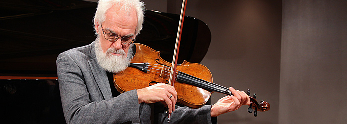 Rennie Regehr playing a melodious Bach Sarabande piece on his viola.