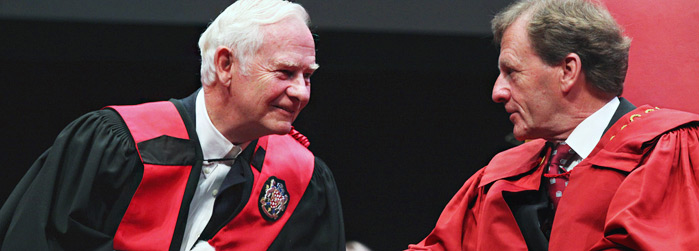 From left to right, His Excellency the right honorable David Johnston,  Governor General of Canada, with Allan Rock, President and Vice-Chancellor of the University of Ottawa