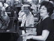 Evelyn Greenberg at piano