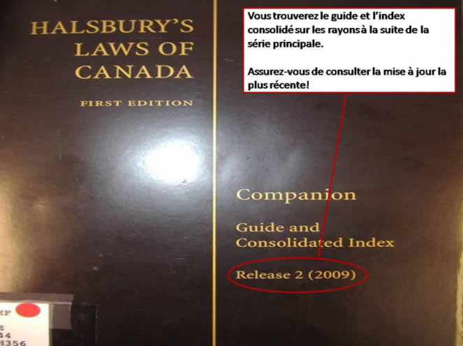 Une photo du couvert du Halsbury's Laws of Canada.